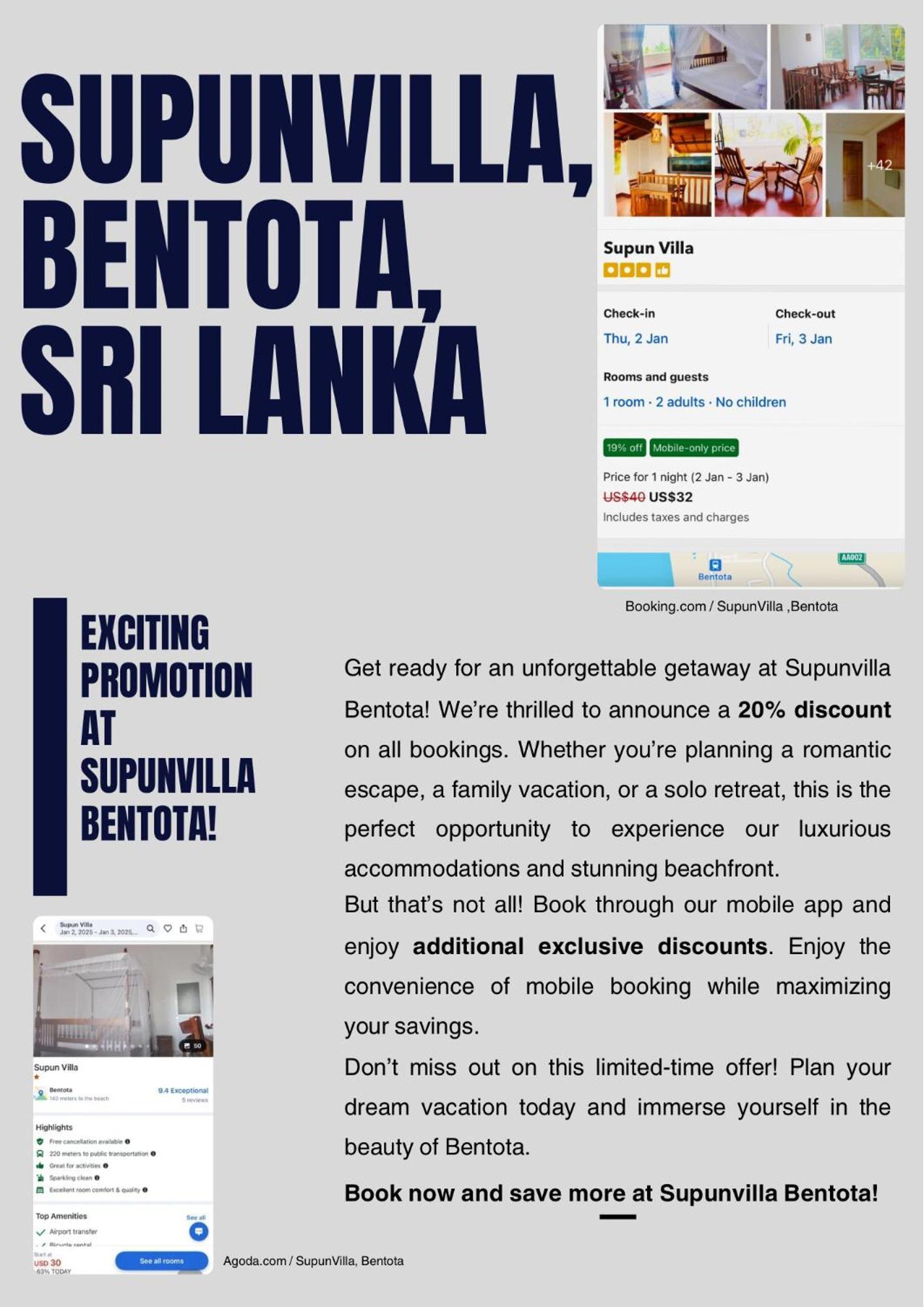 Supun Villa Bentota Eksteriør bilde